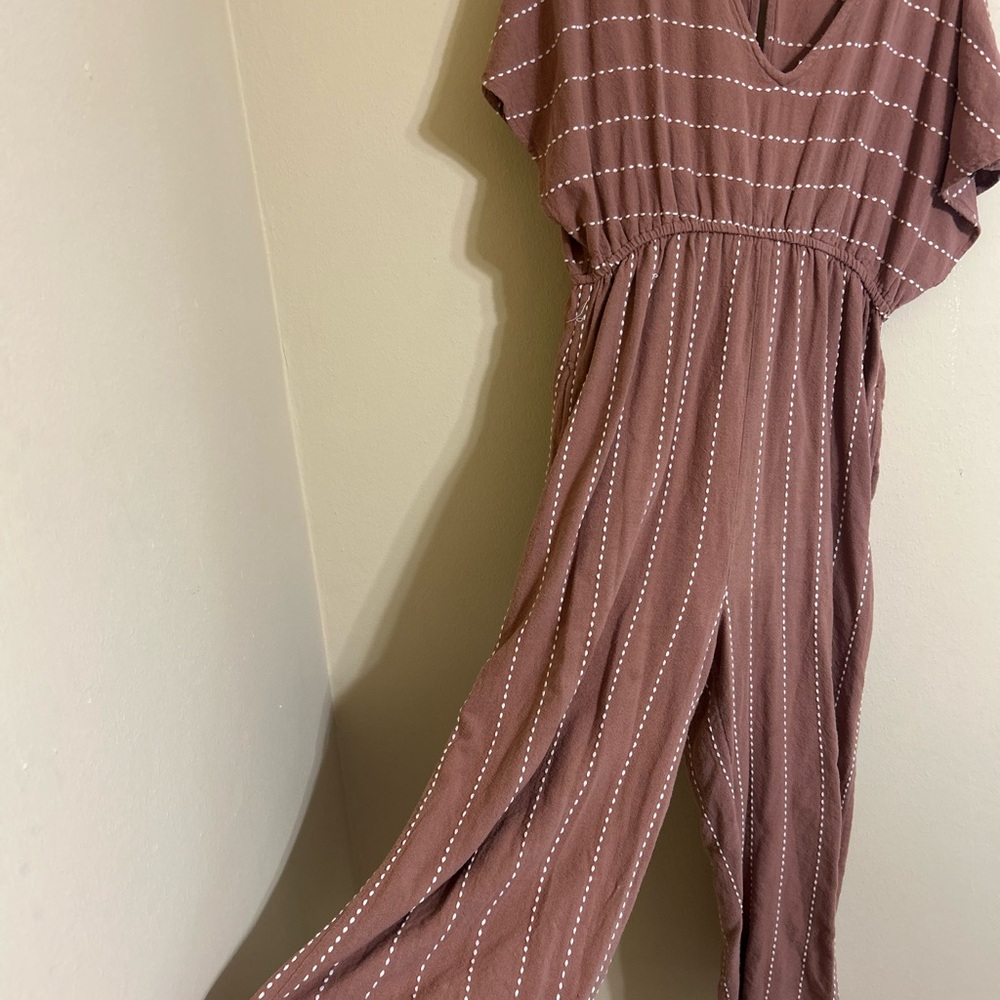 Dusty Pink Striped Jumpsuit